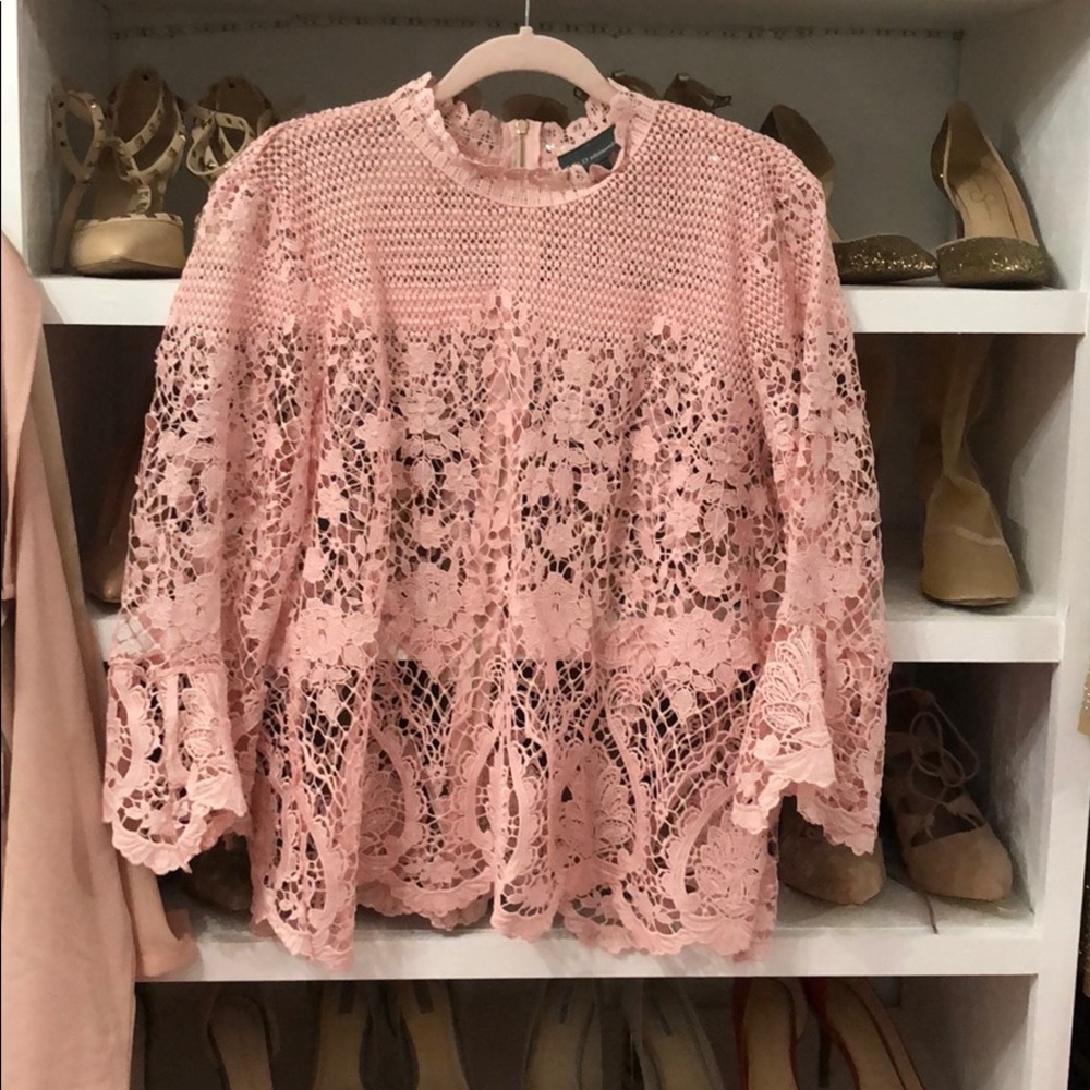 Pink lace blouse